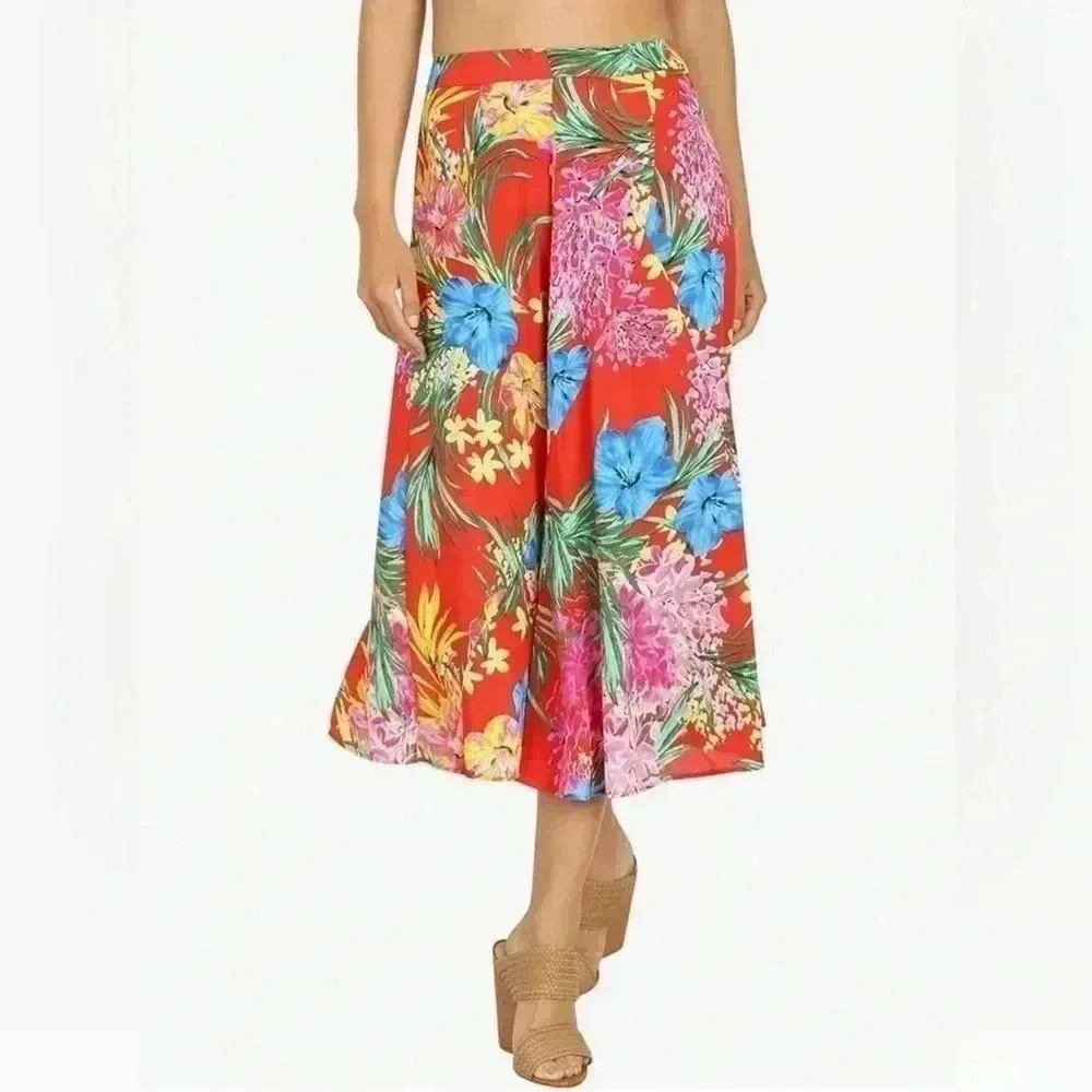Show Me Your Mumu Women's M Tea Party Midi Skirt in Tropical Tango - NWT!! - Picture 1 of 11